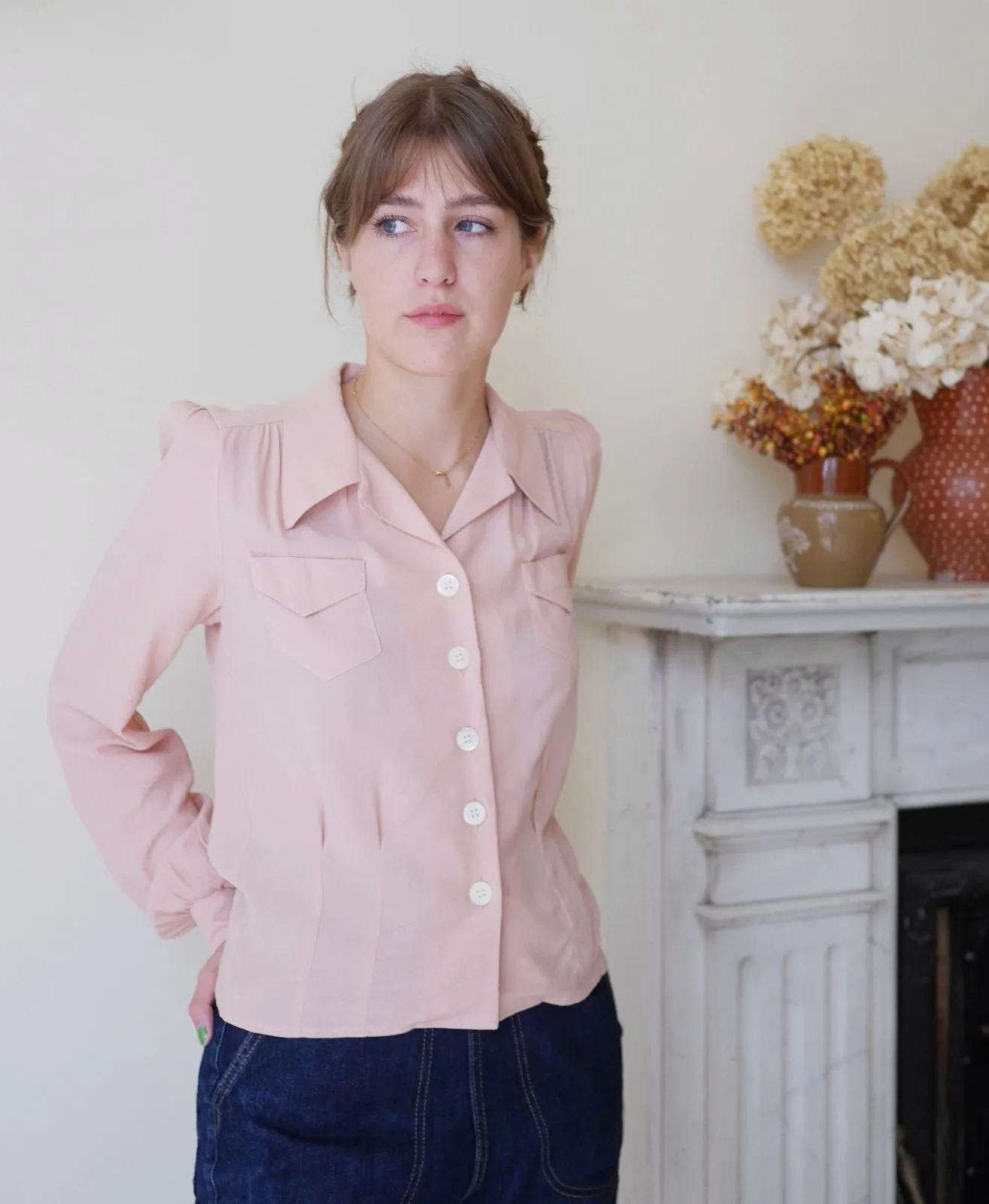 1940’s Blouse - Blush Pink