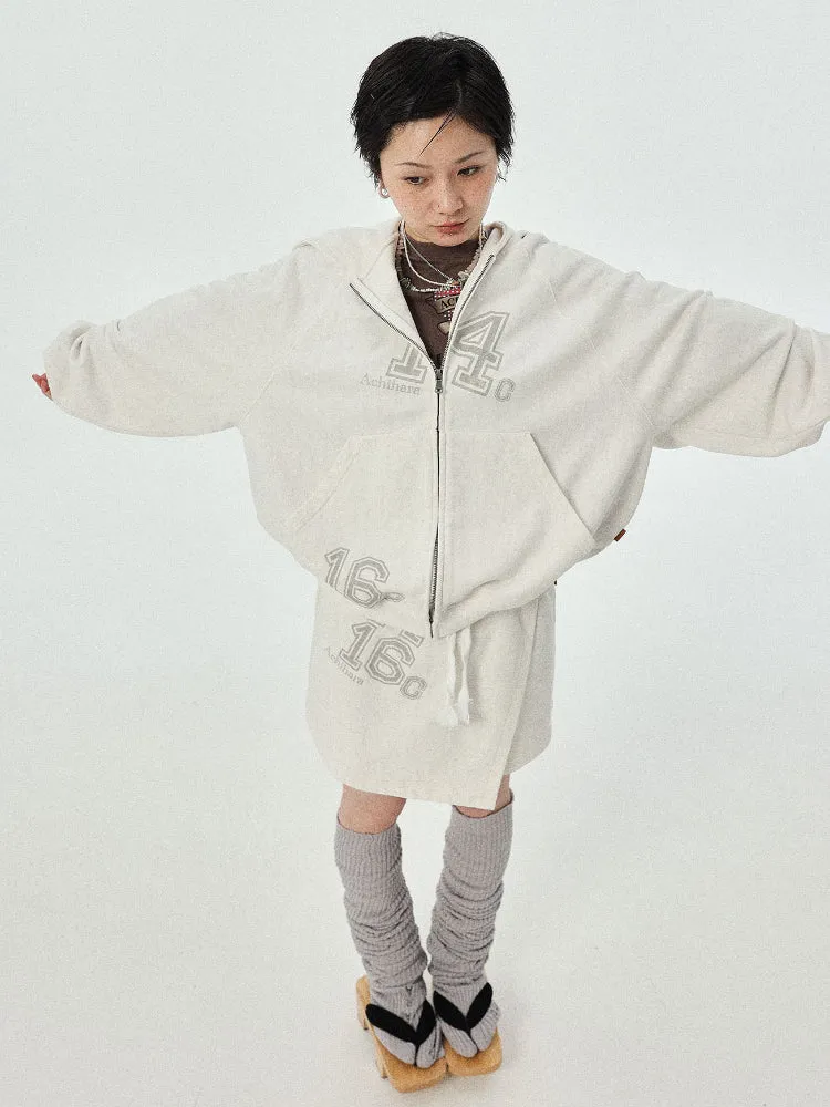 Achihara Digital-patterned Hooded Jacket