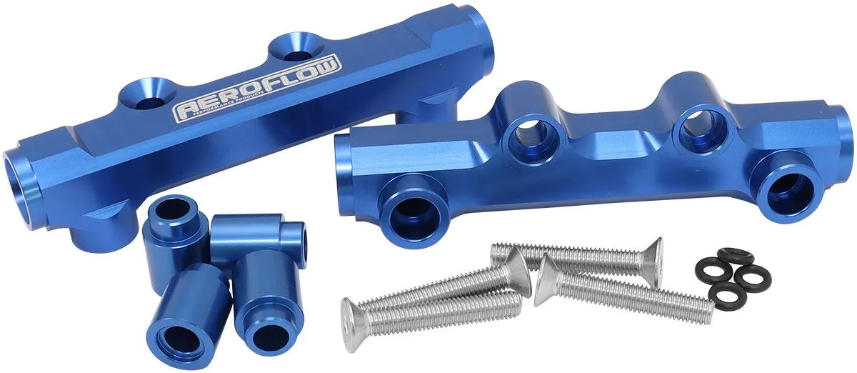 Aeroflow Subaru EJ20 and EJ25 Top Feed Billet EFI Fuel Rail - Blue (AF64-2257)