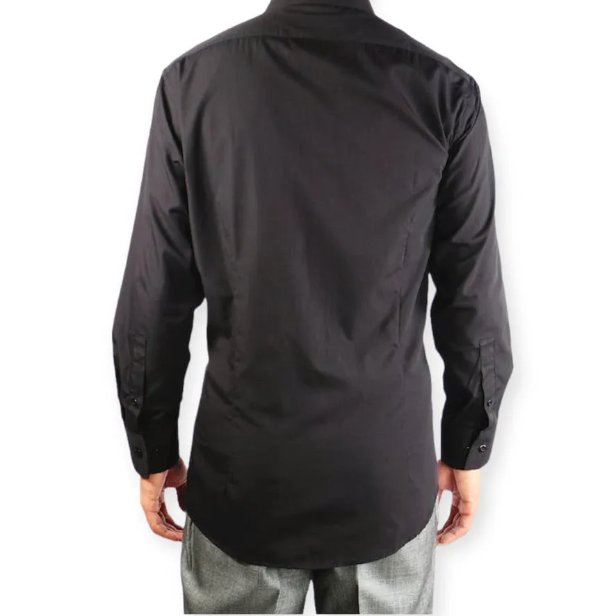 AMANTI: Slim Dress Shirt Black