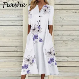 BISHAN Beautiful A-Line Empire Waste Side Pocket Dress