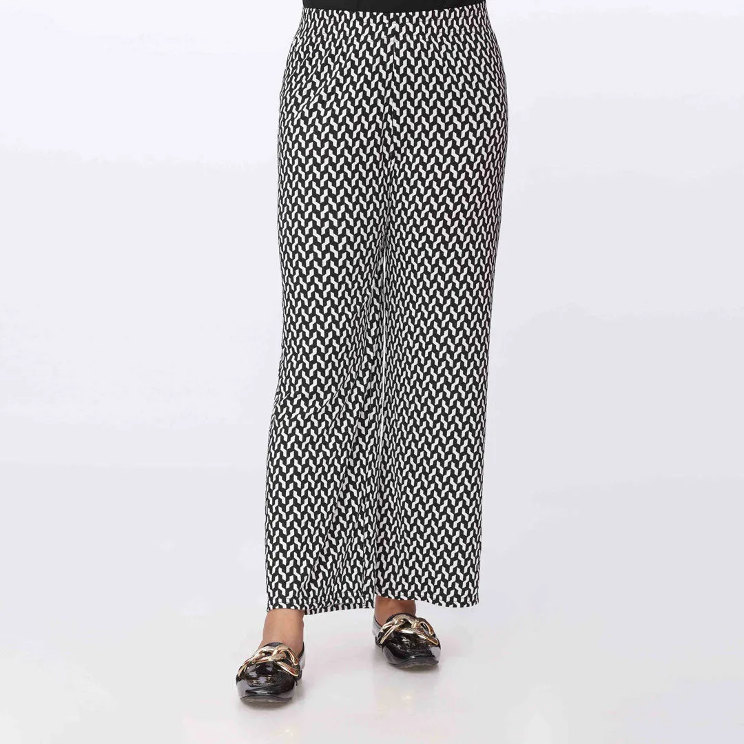 Blkwht Printed Jersey Straight Trouser PW3559