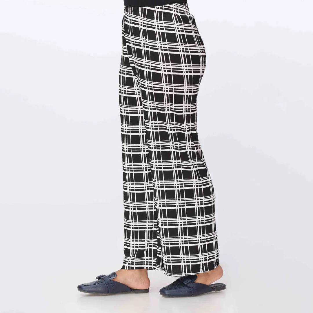 Blkwht Printed Jersey Straight Trouser PW3564