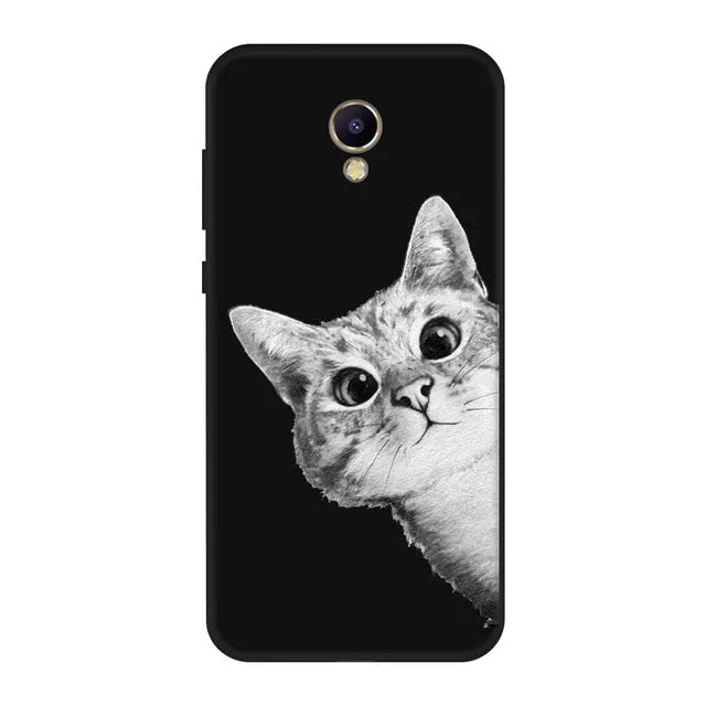 Cat Patterned Silicon Phone Case For Meizu M5S M5C M6 Silicon TPU Bumper Back Cover Case For Meizu M5 Note M6 Note