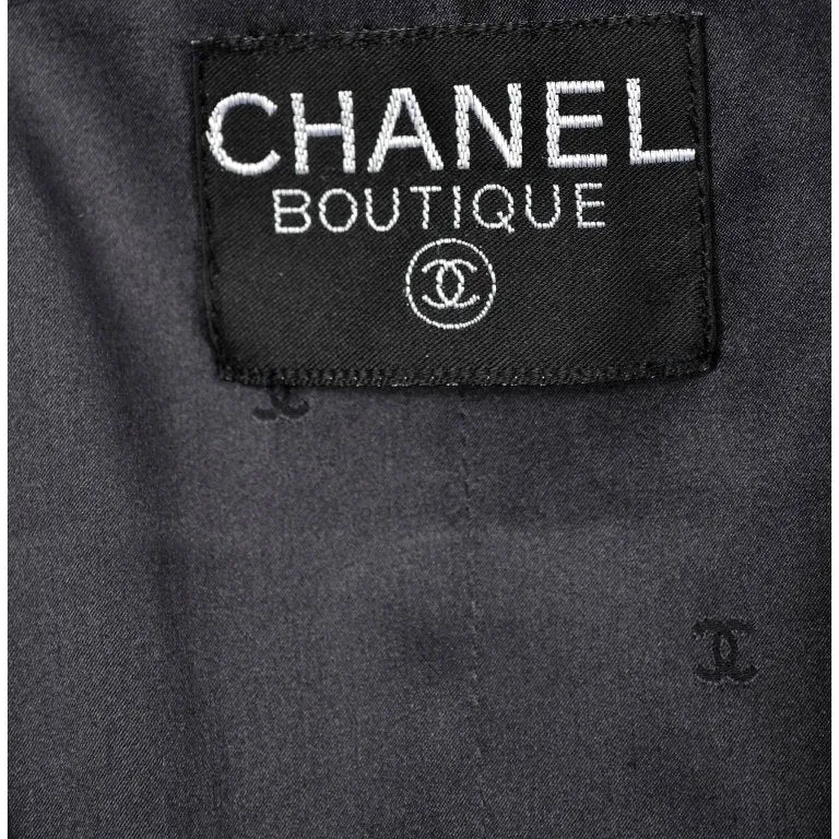 Chanel Jacket and Skirt Suit in Charcoal Gray Tweed with CC Logo Buttons