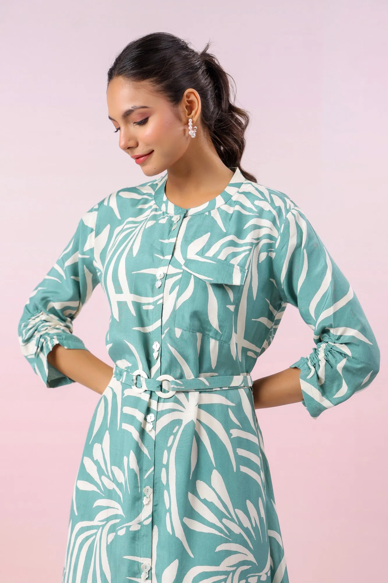 Coastal Paradise Teal Dress