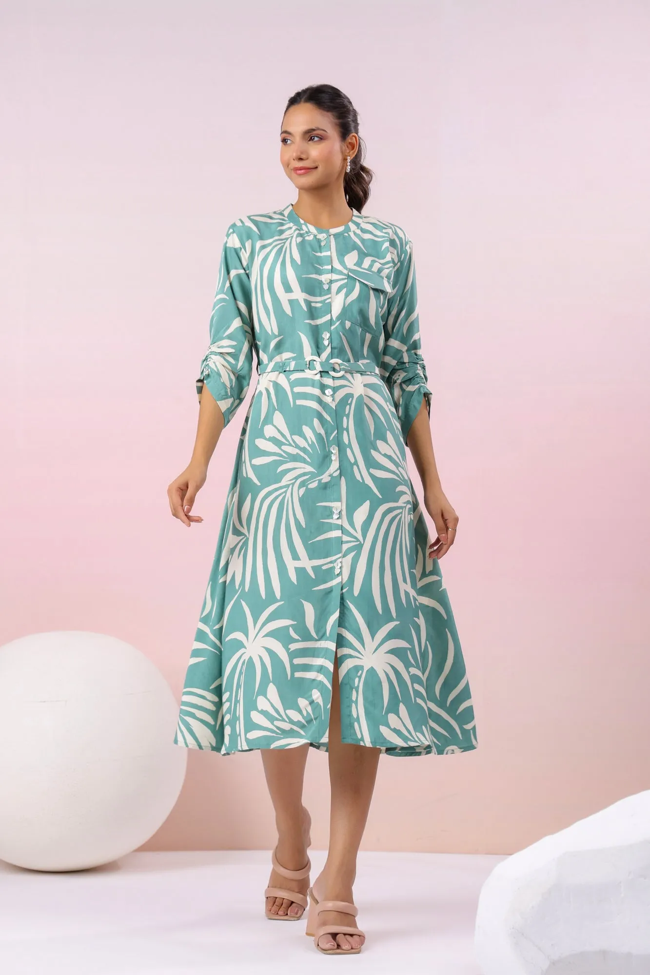 Coastal Paradise Teal Dress