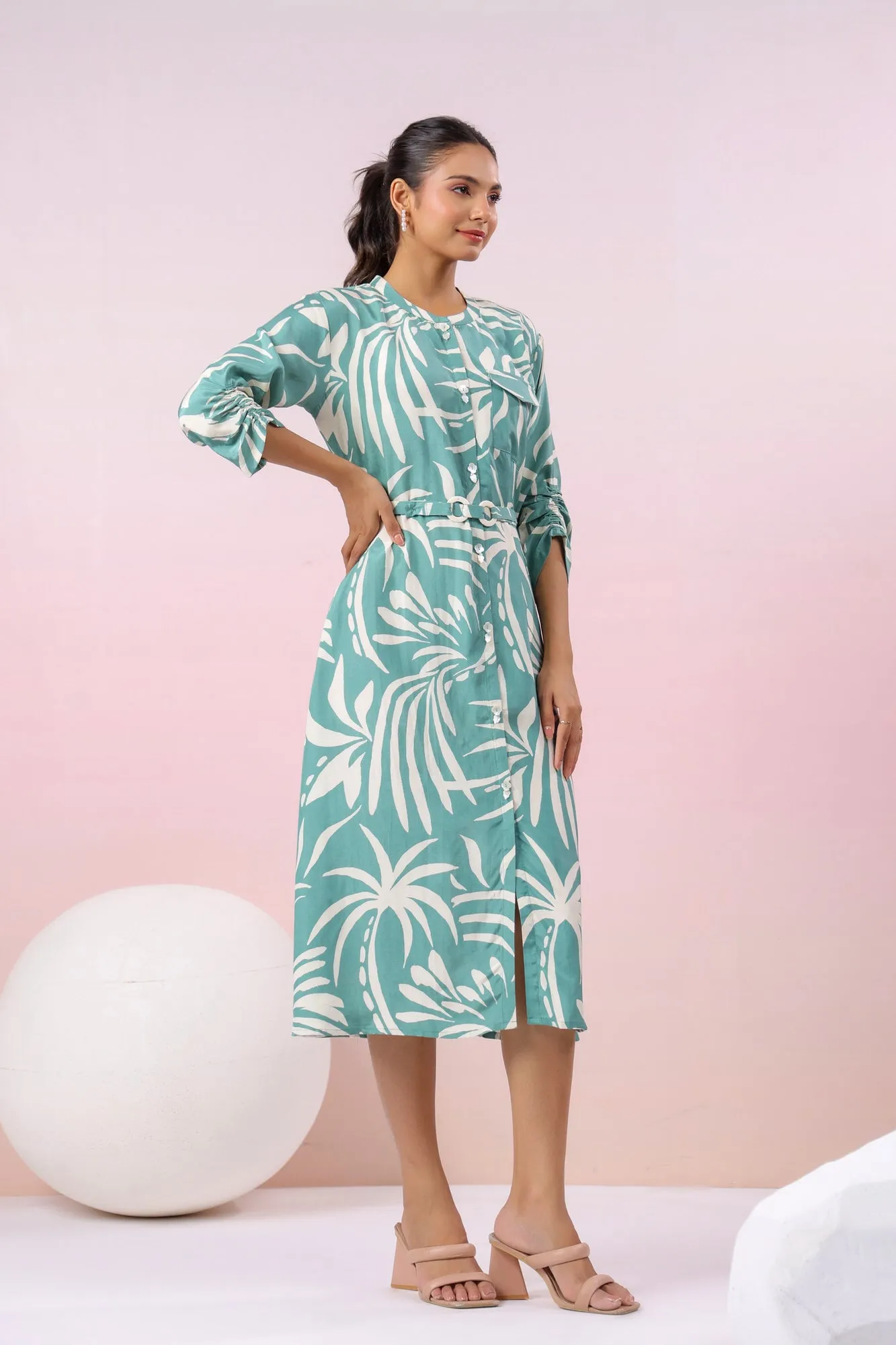 Coastal Paradise Teal Dress