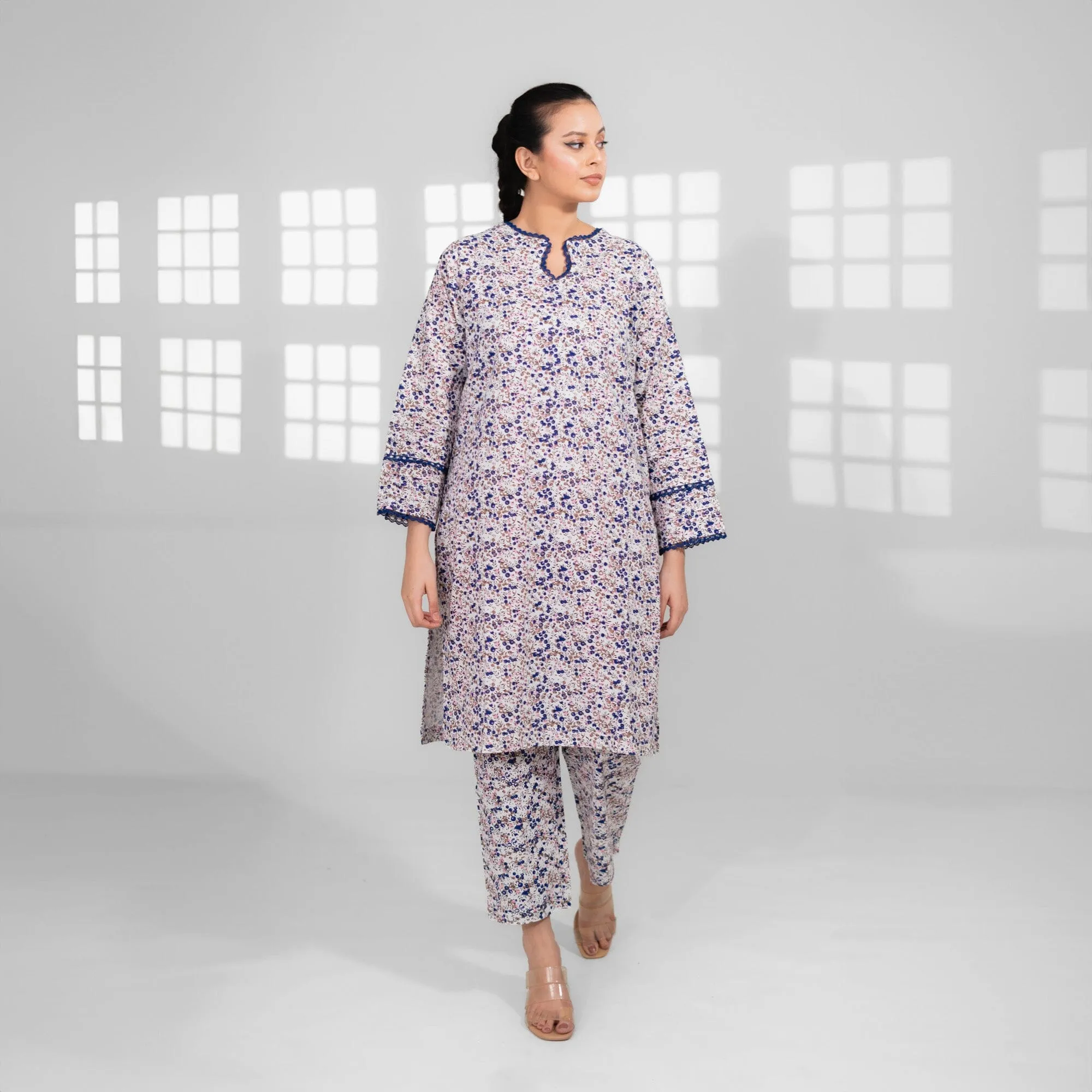 East West Women’s Printed  2 Pcs Stitched Suit