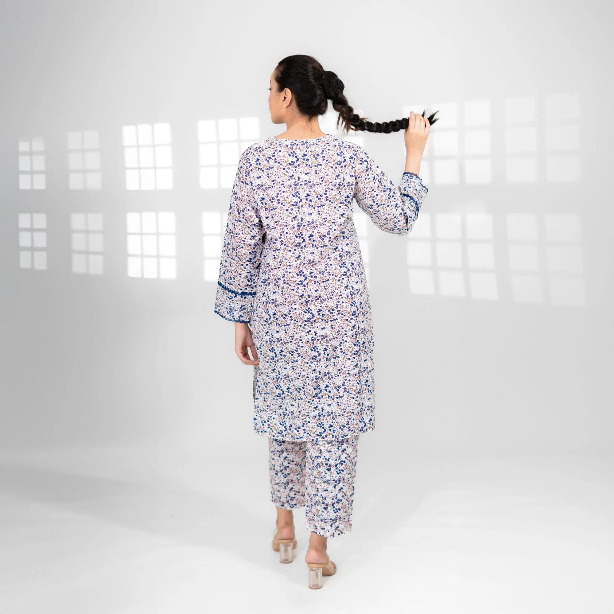 East West Women’s Printed  2 Pcs Stitched Suit