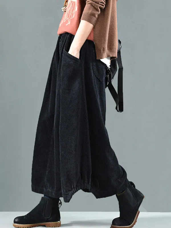 Elasticity High-Waisted Solid Color Split-Joint Loose Skirts