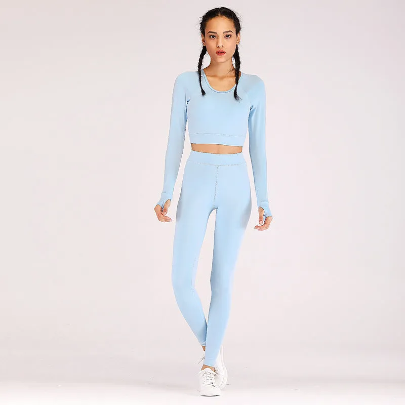 Fall Long Sleeve Workout Clothes Yoga Suit