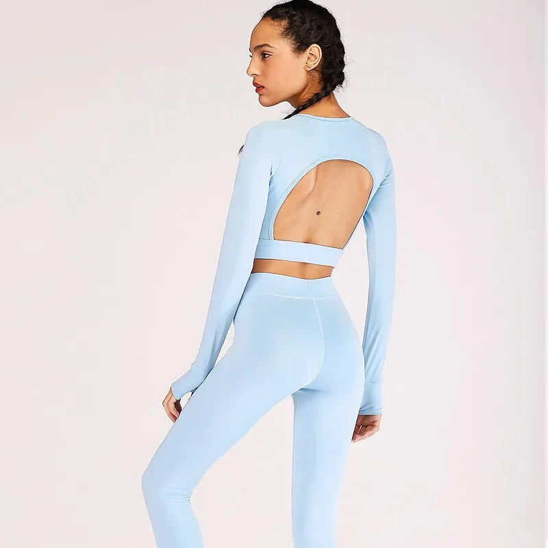 Fall Long Sleeve Workout Clothes Yoga Suit