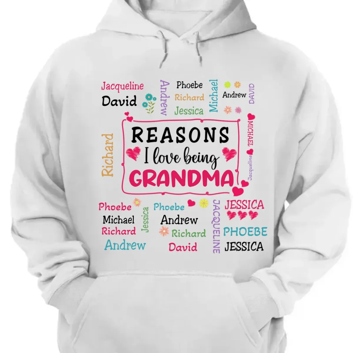 Family - Reasons I Love Being Grandma - Personalized Unisex T-shirt, Hoodie, Sweatshirt