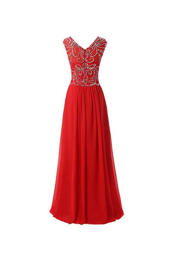 Floor Length Bridesmaid Dress Cap Sleeves Chiffon Prom Evening Gown PG317