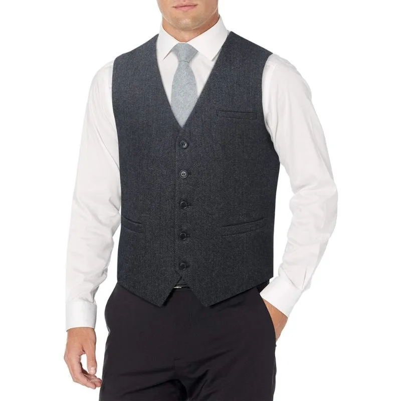 Formal Suit Vest - CHARCOAL-WOOL BACK