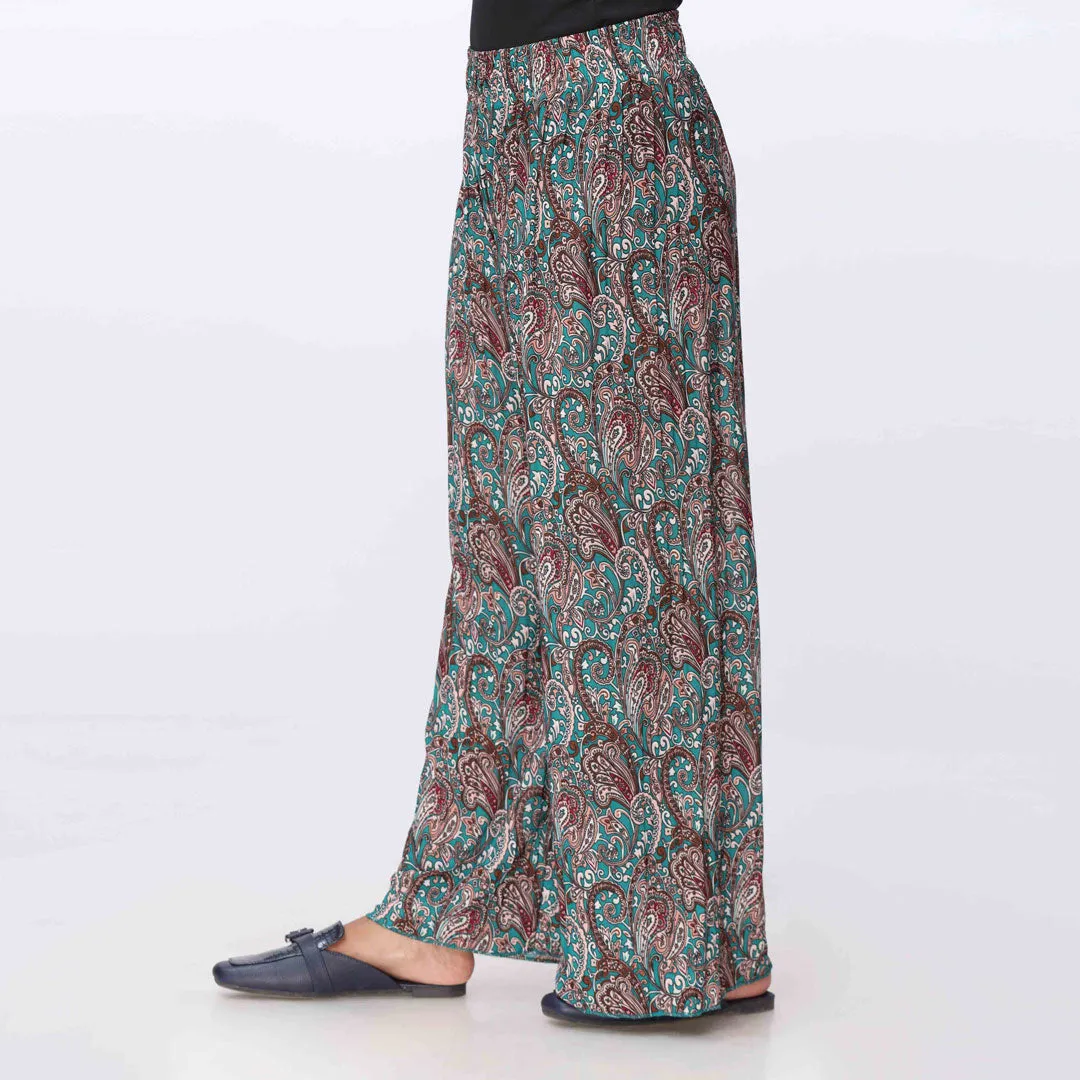 Green Printed Jersey Straight Trouser PW3570