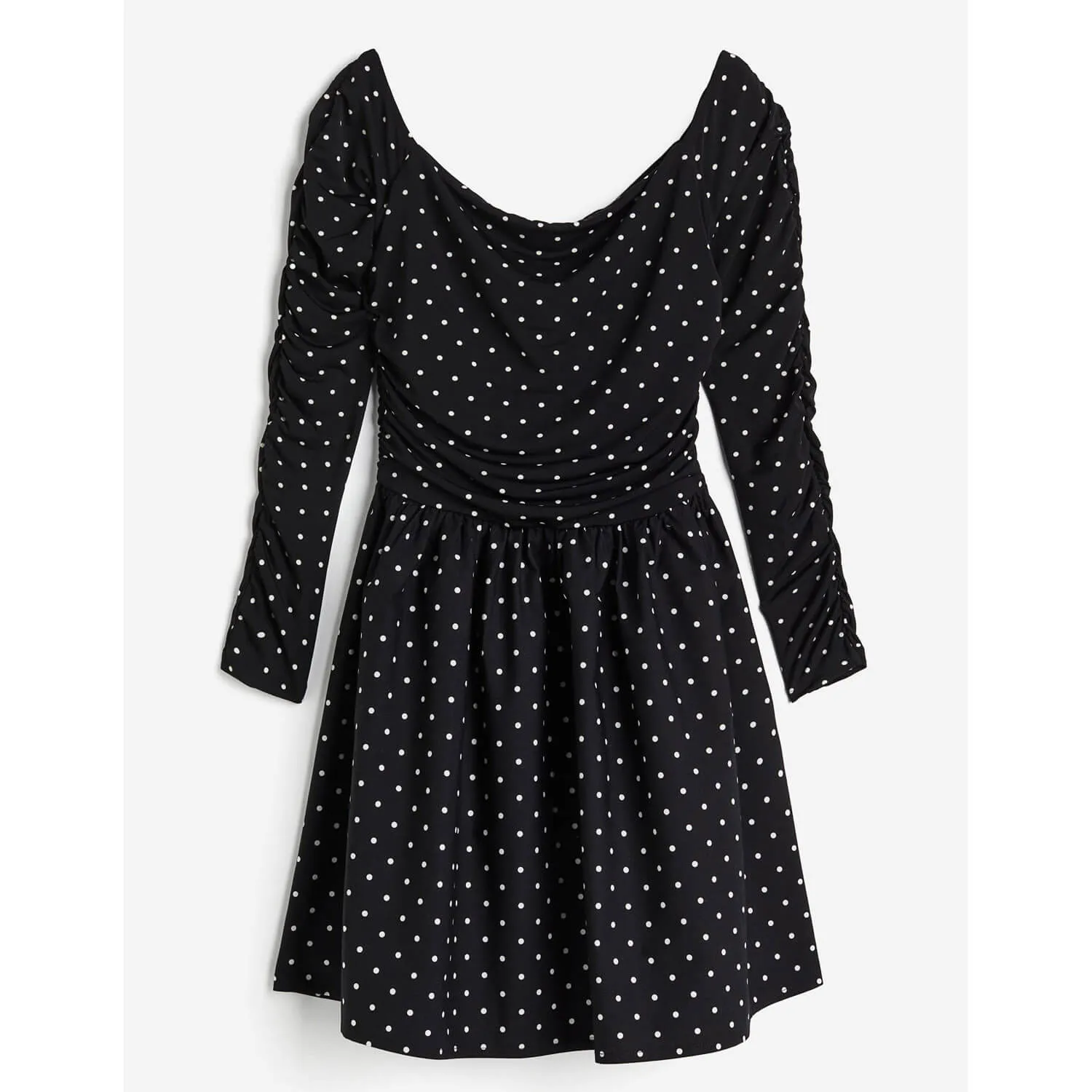 H&M Gathered Off-the-shoulder dress, black