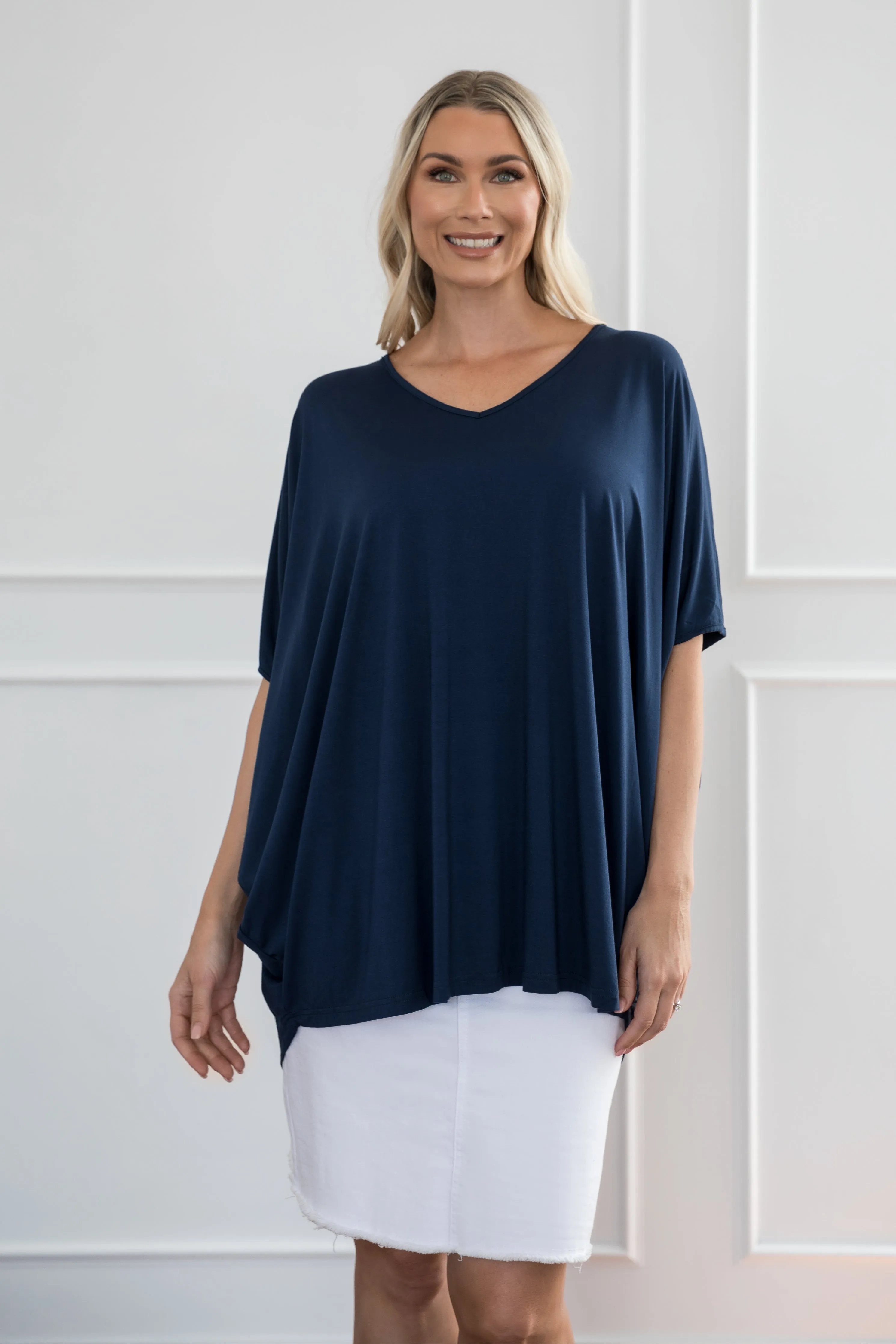 Hi Low Miracle Top | Navy