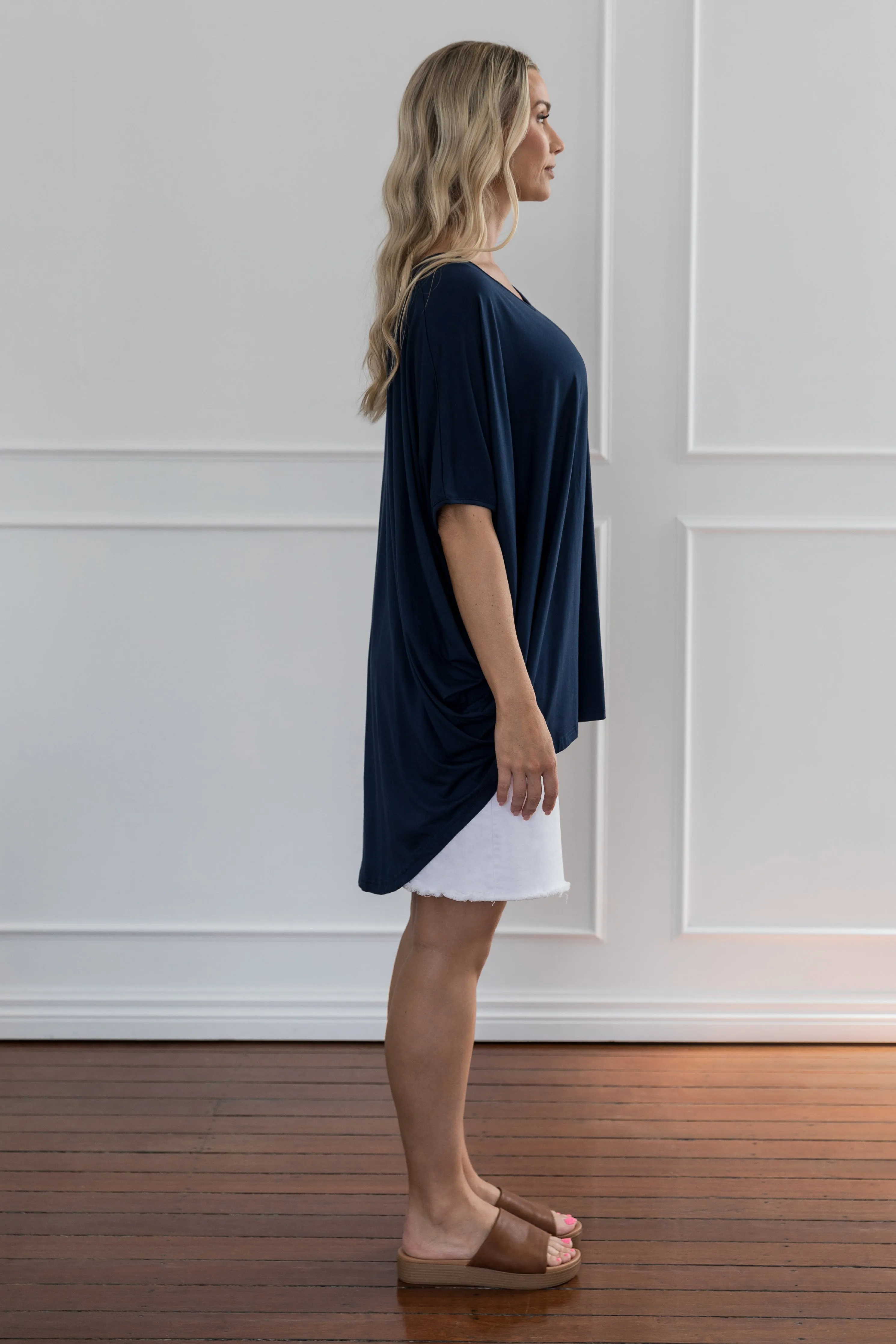 Hi Low Miracle Top | Navy