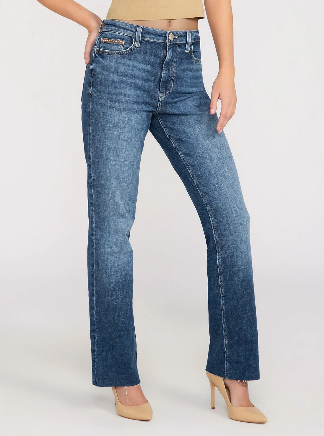 High-Rise Straight Leg 80s Denim Jeans In Etosha Wash