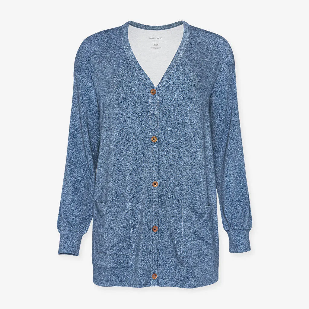 Indigo Denim Women's French Terry Cardigan