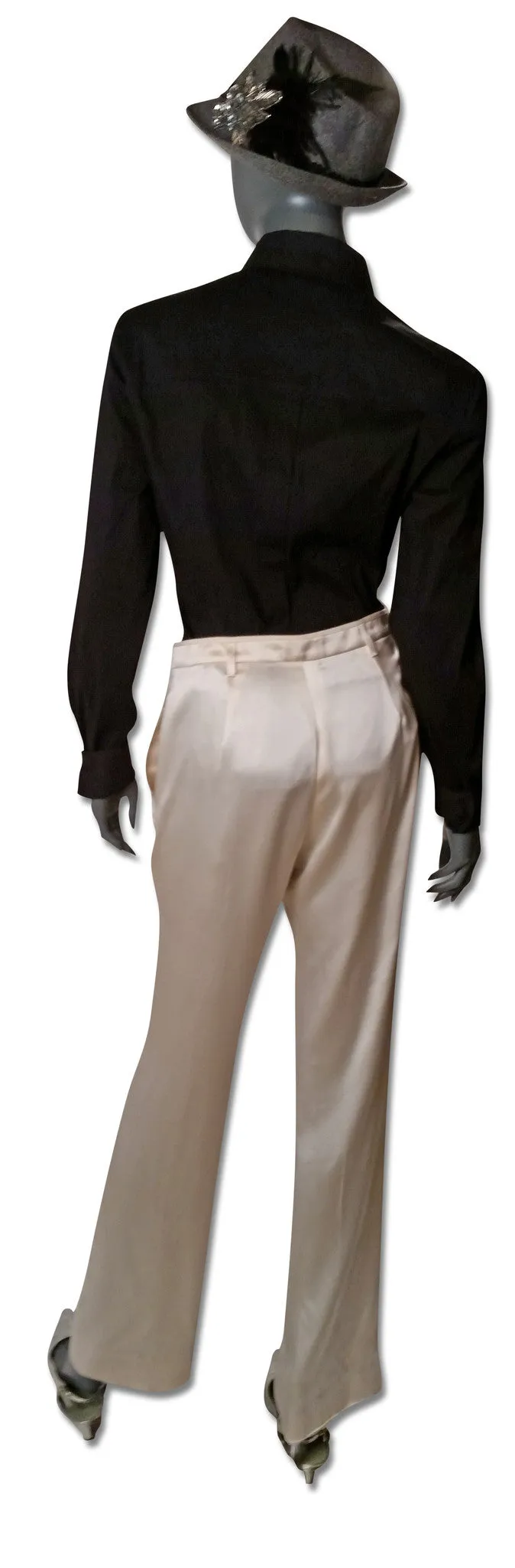 Ivory Satin Pantsuit, by Prada