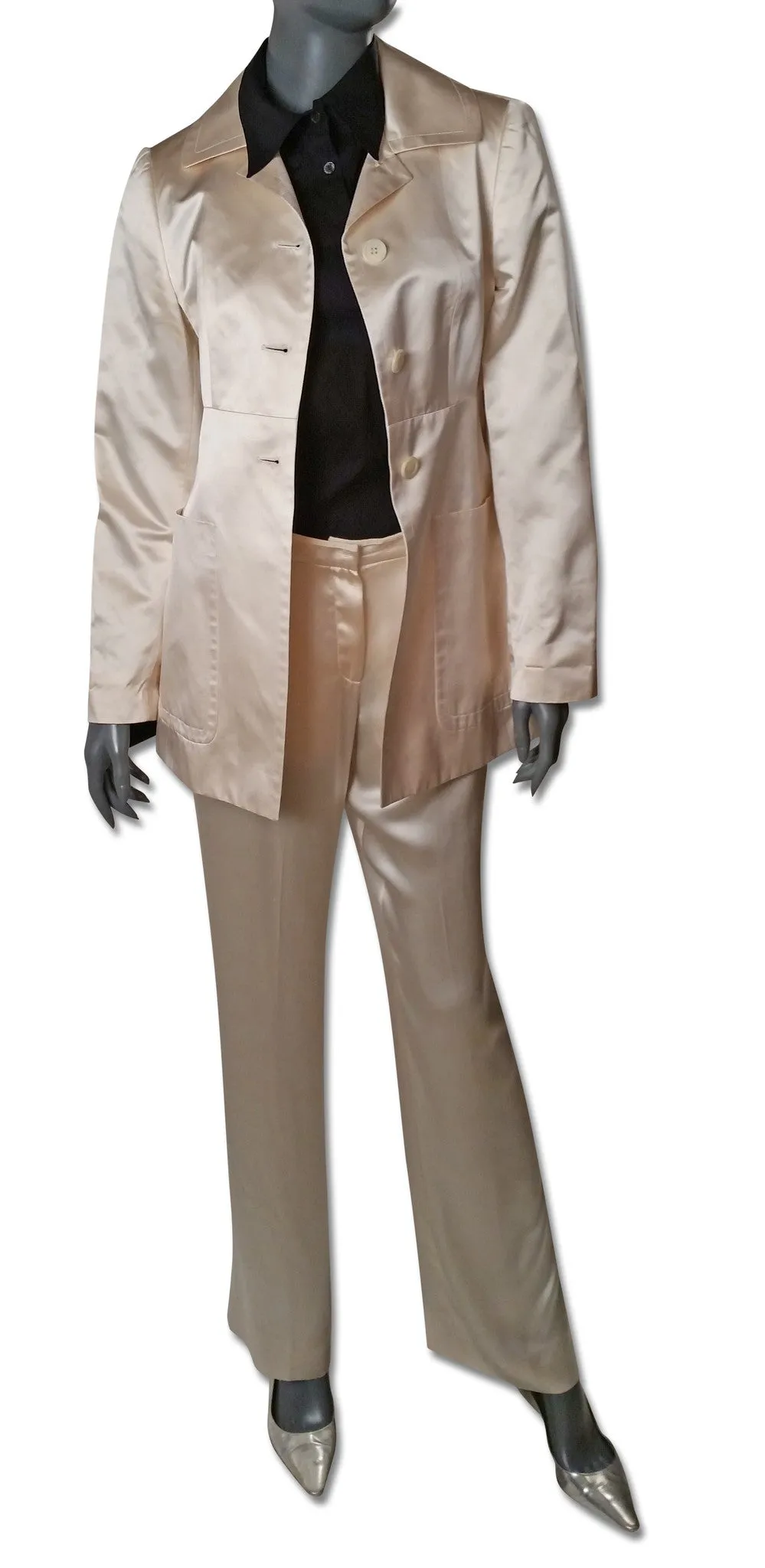 Ivory Satin Pantsuit, by Prada