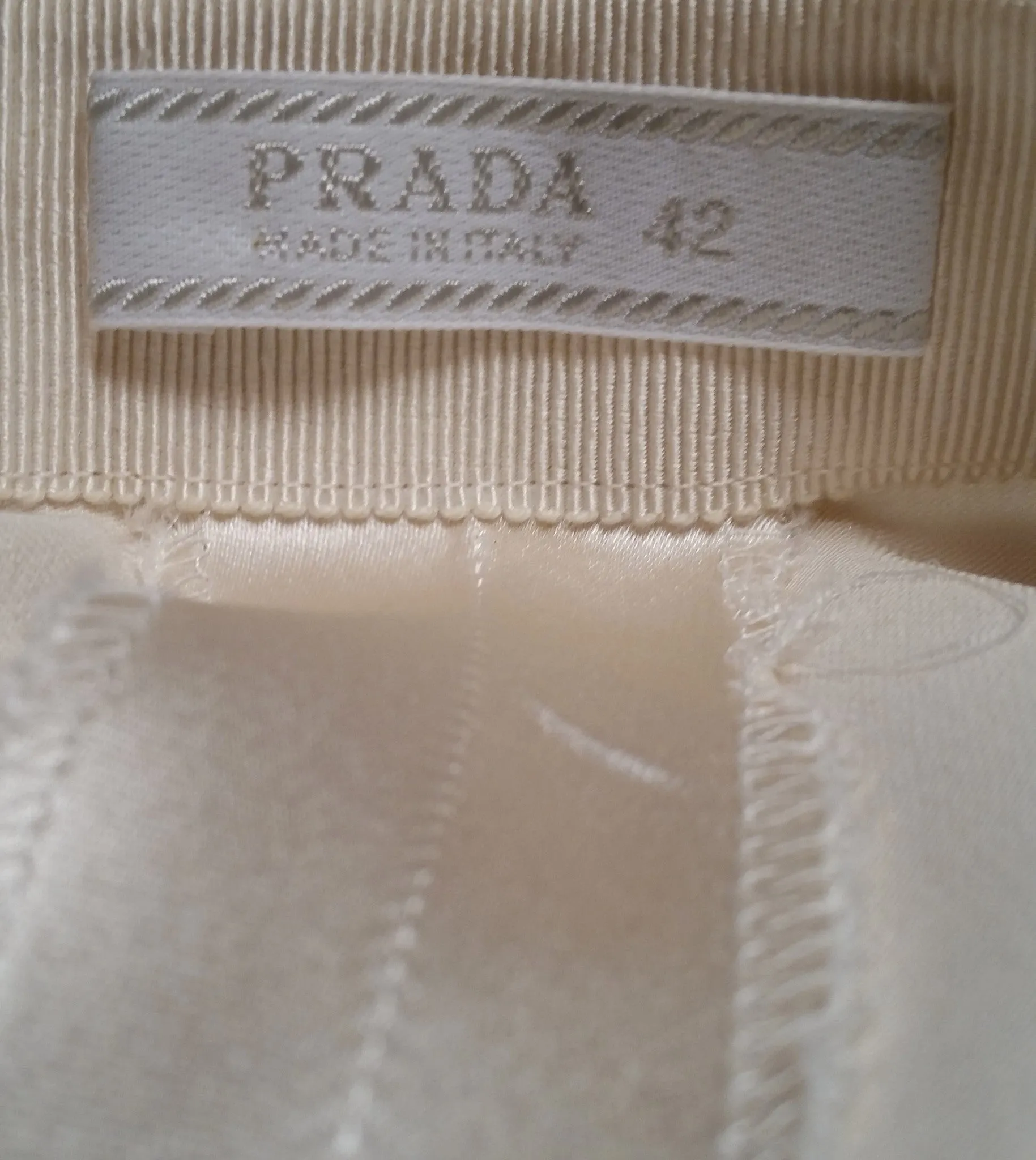 Ivory Satin Pantsuit, by Prada