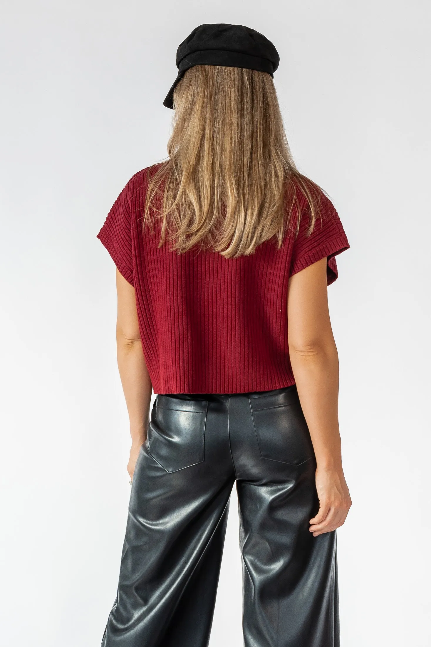 Joliet Ruby Pocket Cropped Sweater - Final Sale