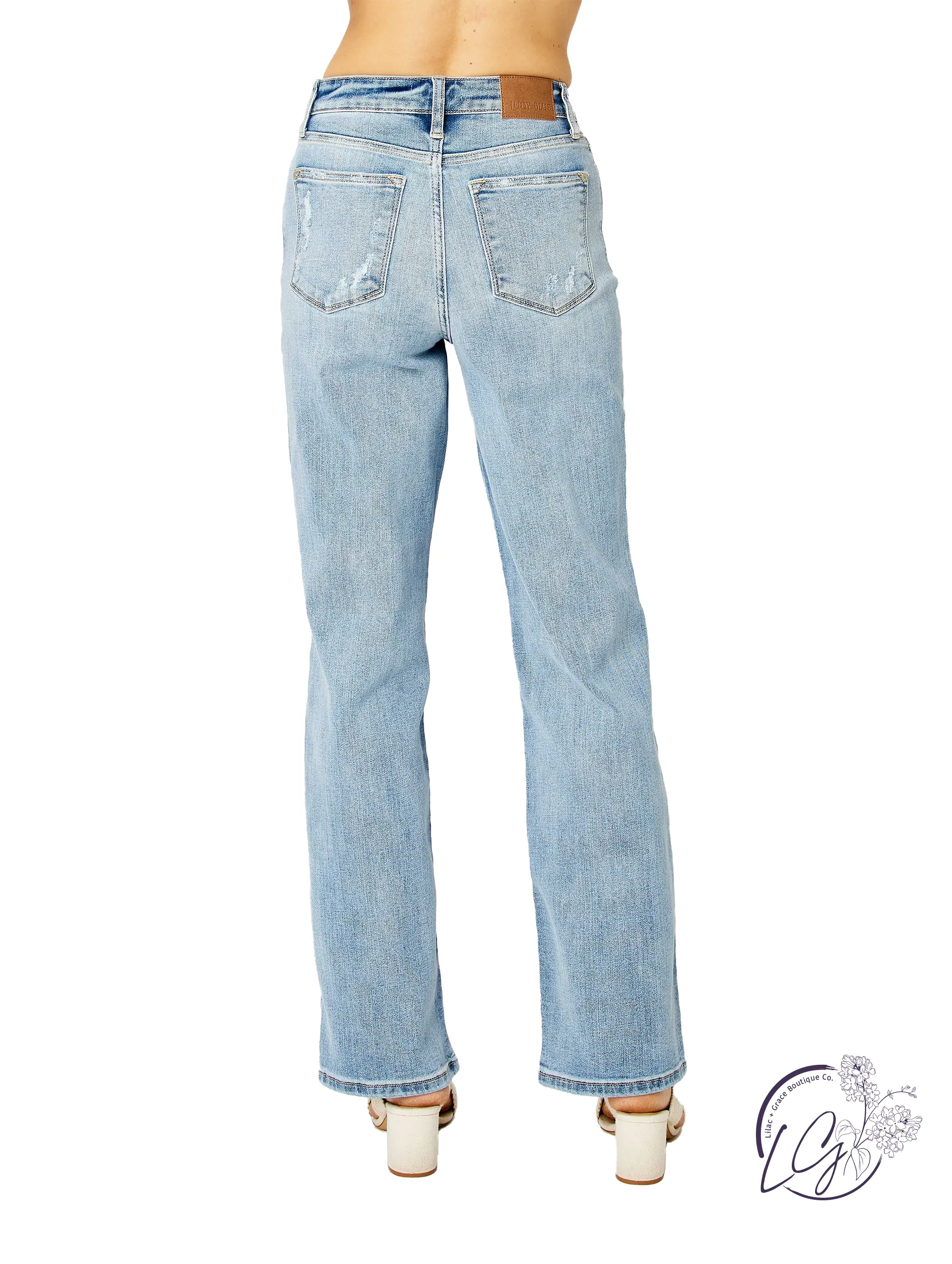 Karina Light Wash Straight Leg Jeans by Judy Blue