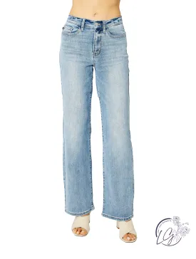 Karina Light Wash Straight Leg Jeans by Judy Blue