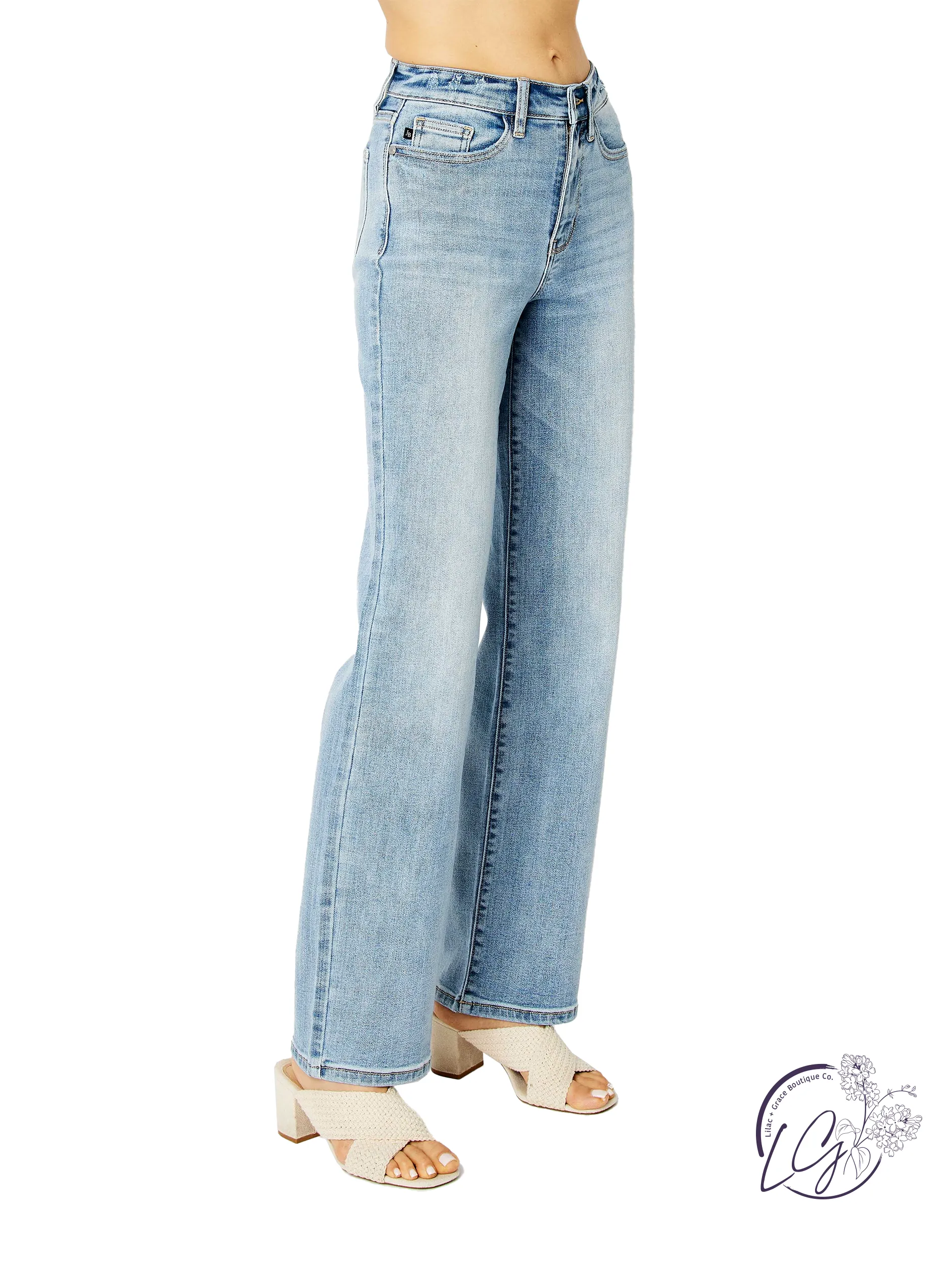 Karina Light Wash Straight Leg Jeans by Judy Blue