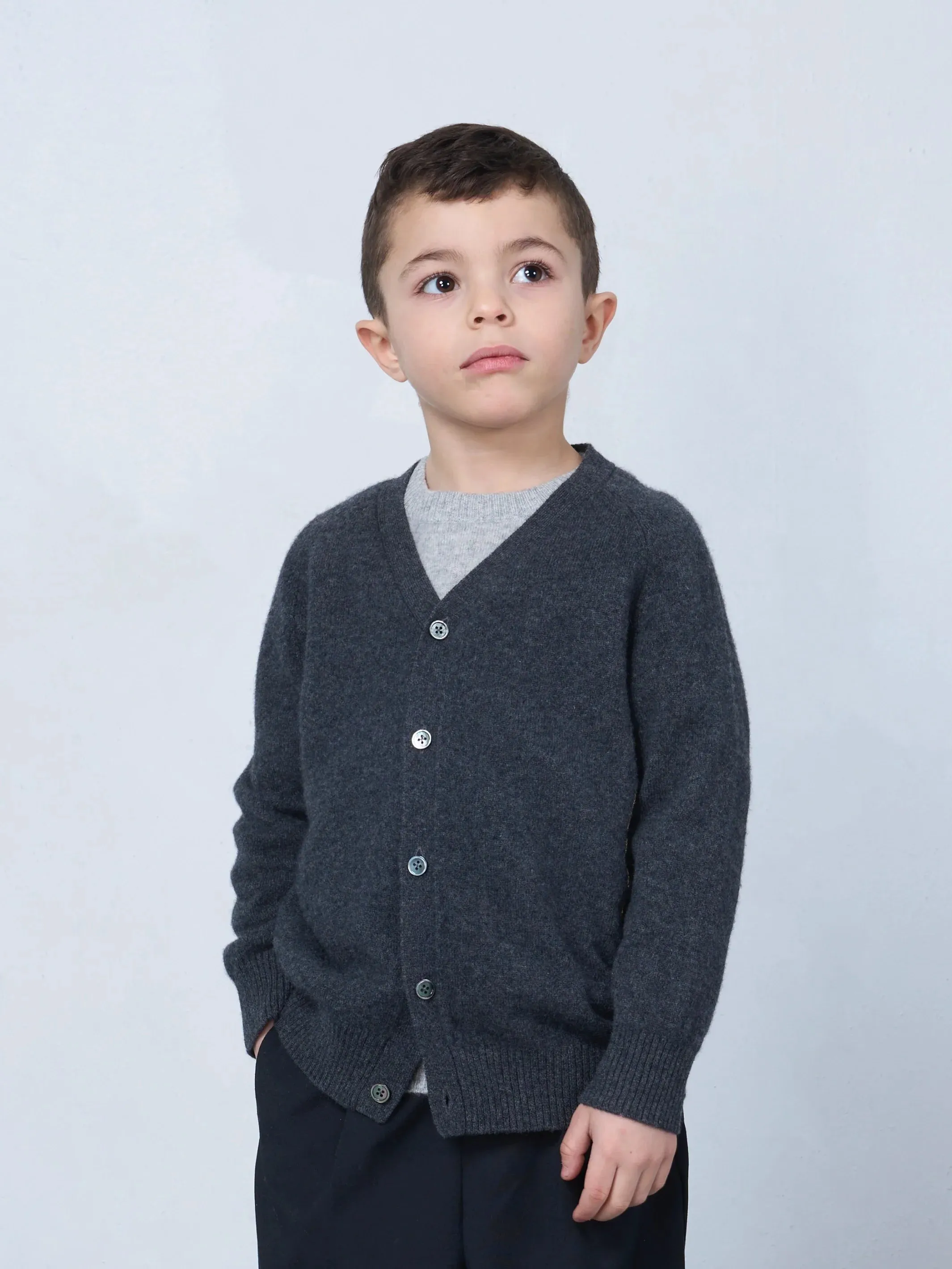 Kids' Cashmere Cardigan Anthracite