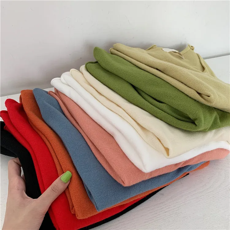 [Korean Style] Candy Color Solid Color T-shirt