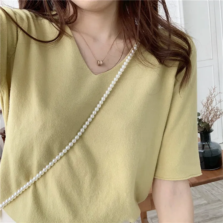 [Korean Style] Candy Color Solid Color T-shirt