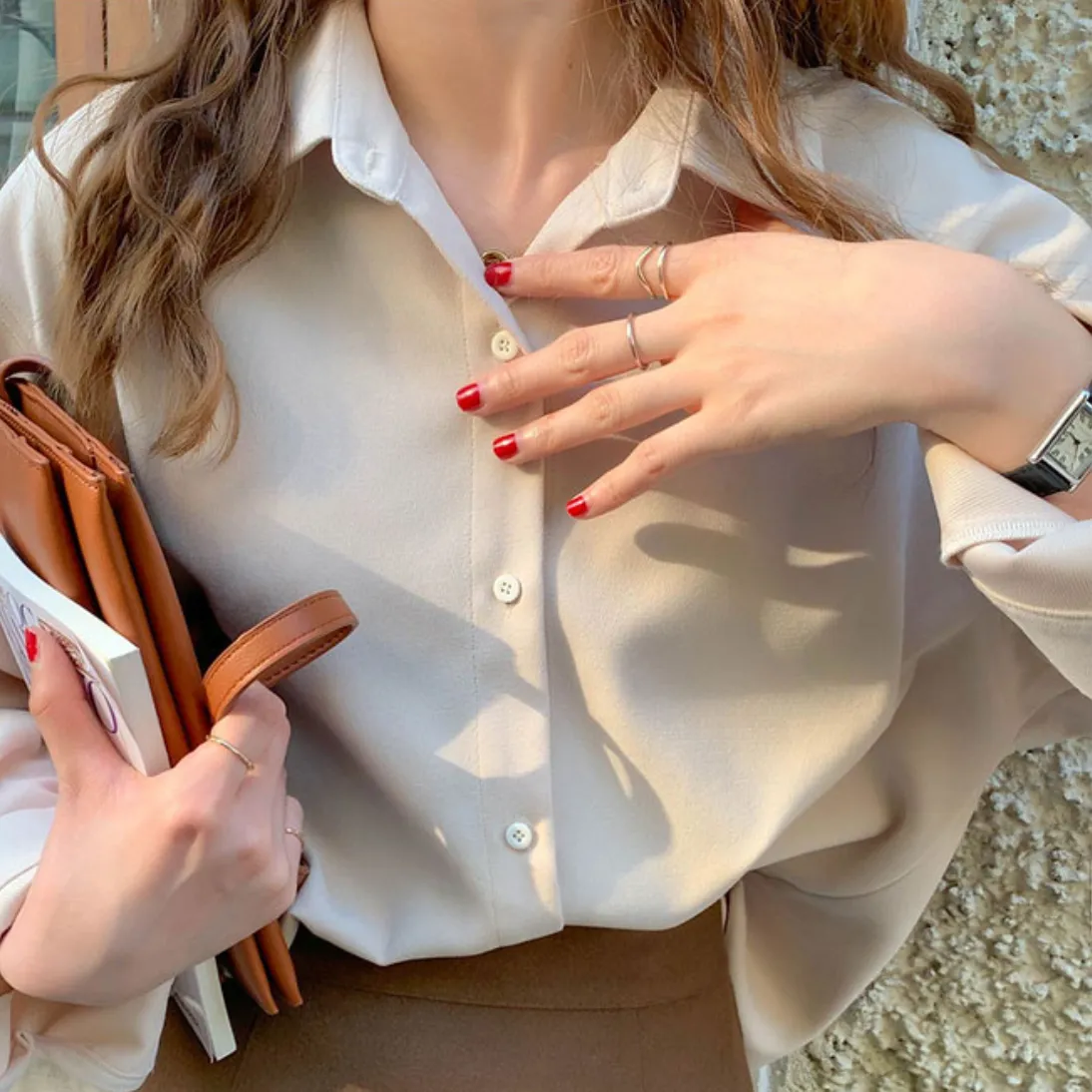 [Korean Style] Harriet Solid Color Dense Cotton Shirts