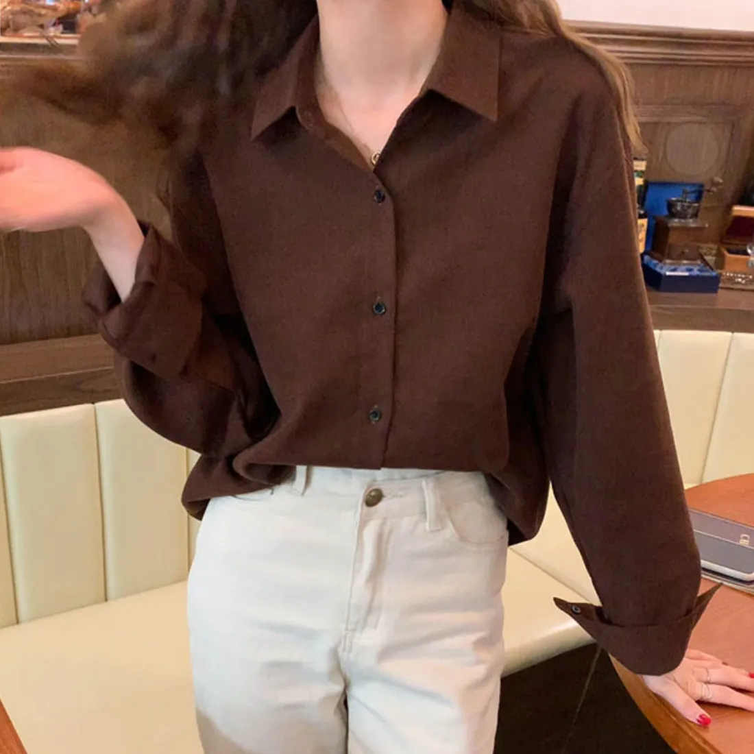 [Korean Style] Harriet Solid Color Dense Cotton Shirts