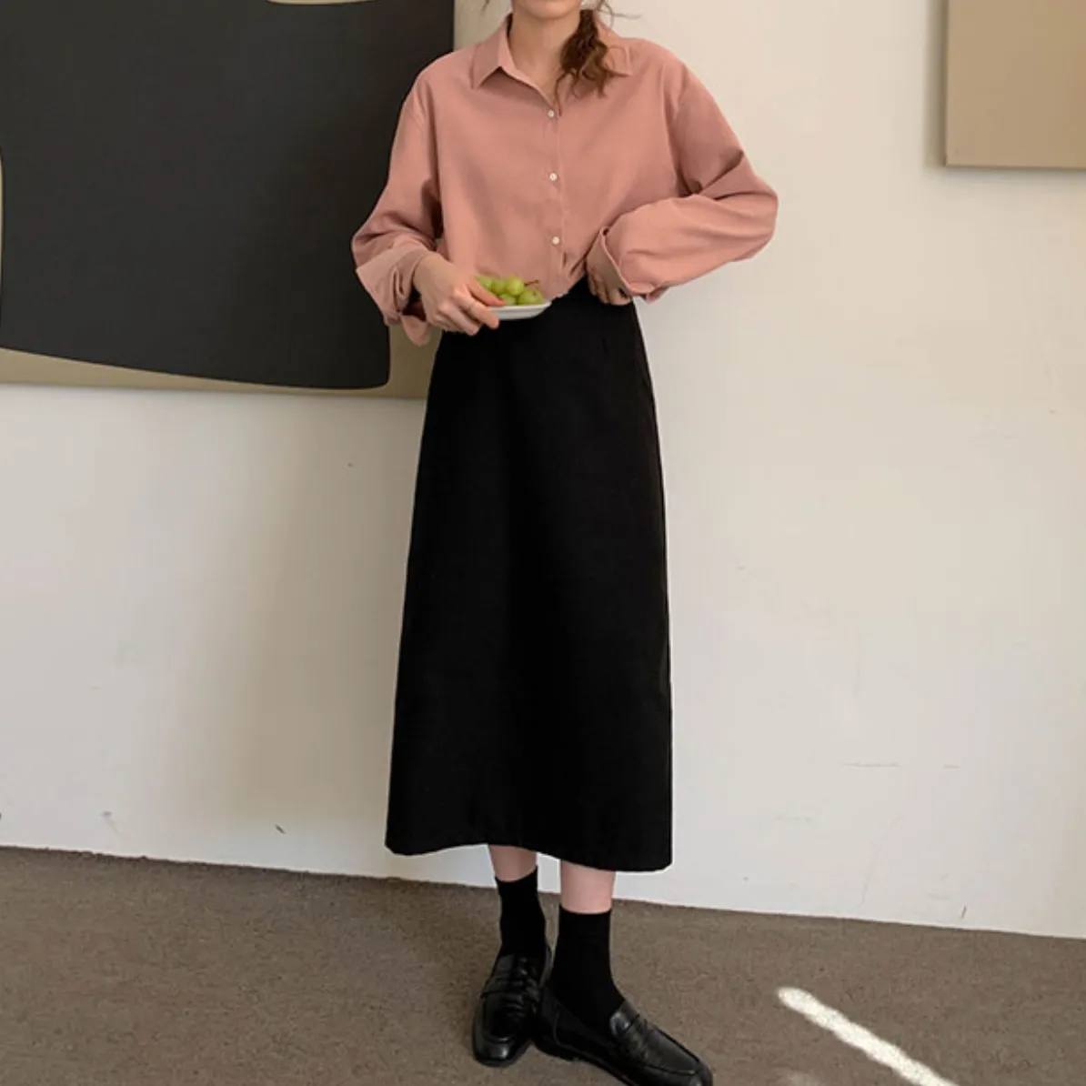 [Korean Style] Harriet Solid Color Dense Cotton Shirts