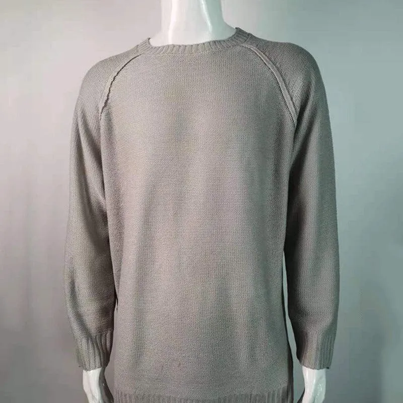 Men's Shirt Solid Color Round Neck Knitted Sweater