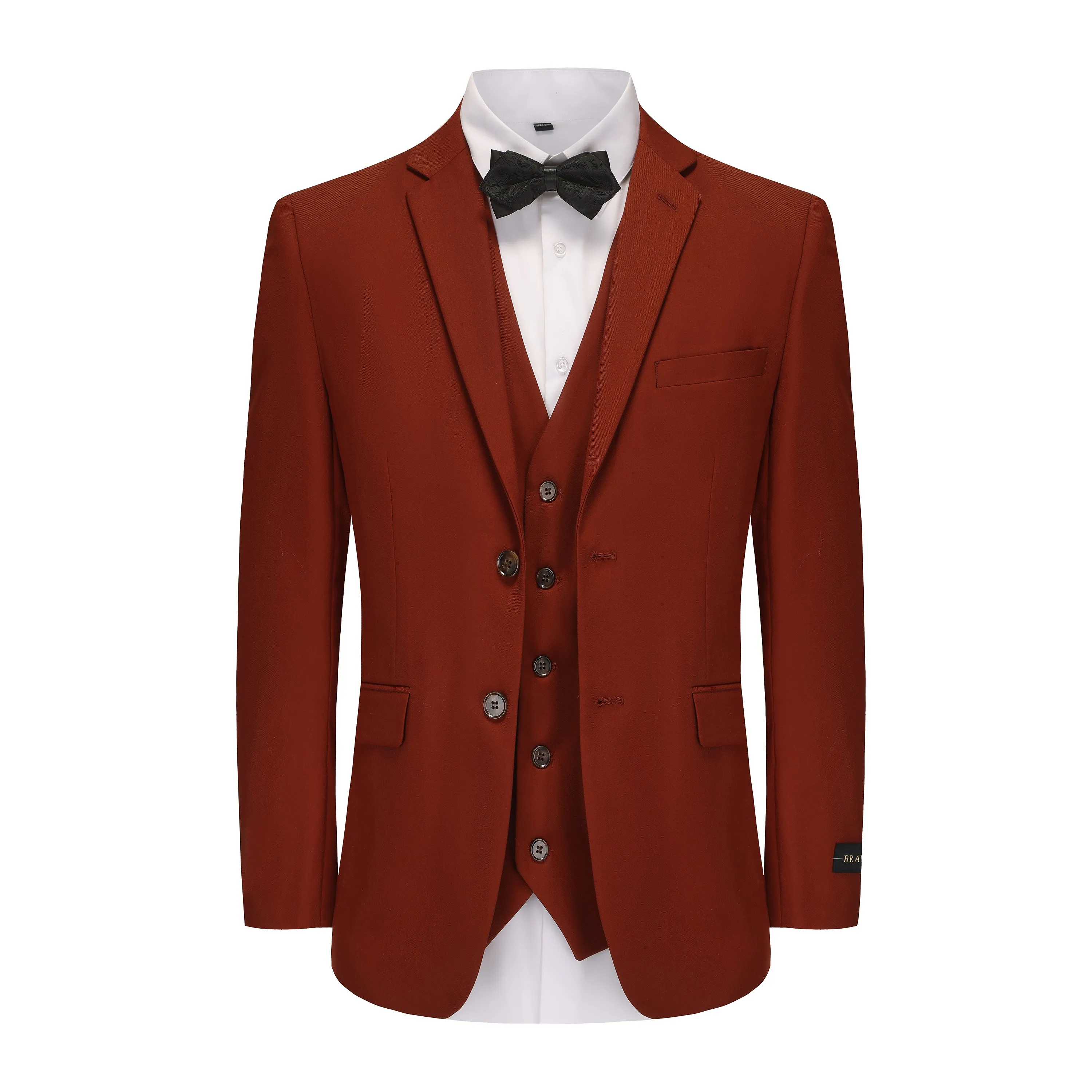 Men's Signature 3-Piece Slim Fit Suits (Red, Rust, Brown)