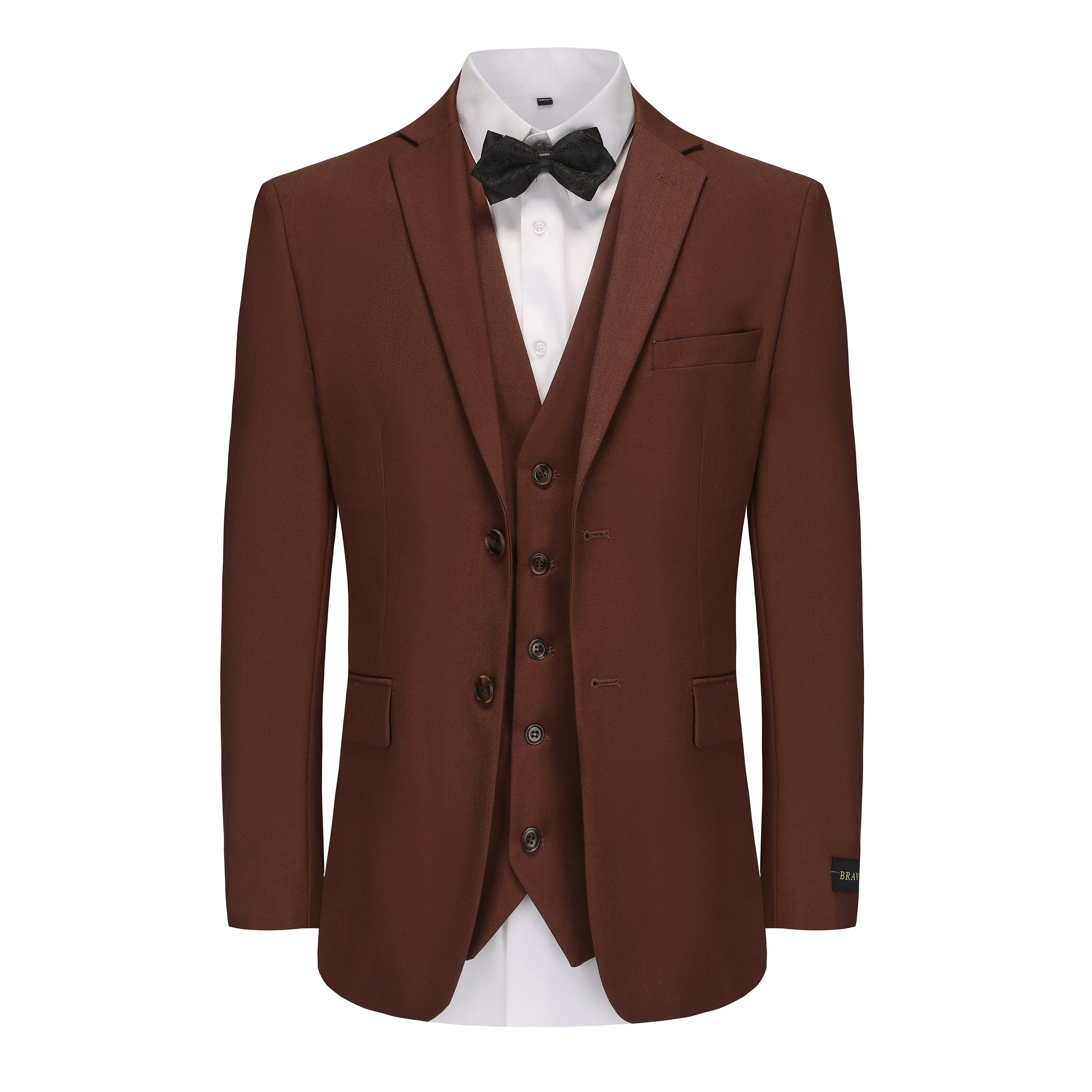 Men's Signature 3-Piece Slim Fit Suits (Red, Rust, Brown)