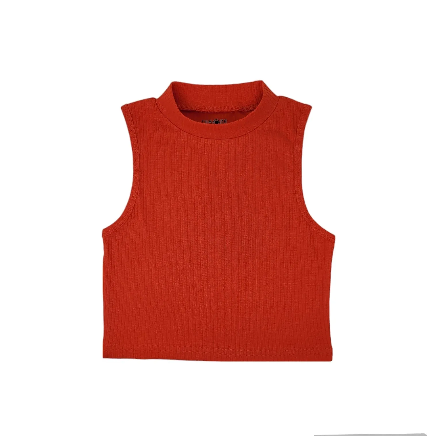 Mock Neck Crop Top | Cotton Blend Assorted Colors| Women