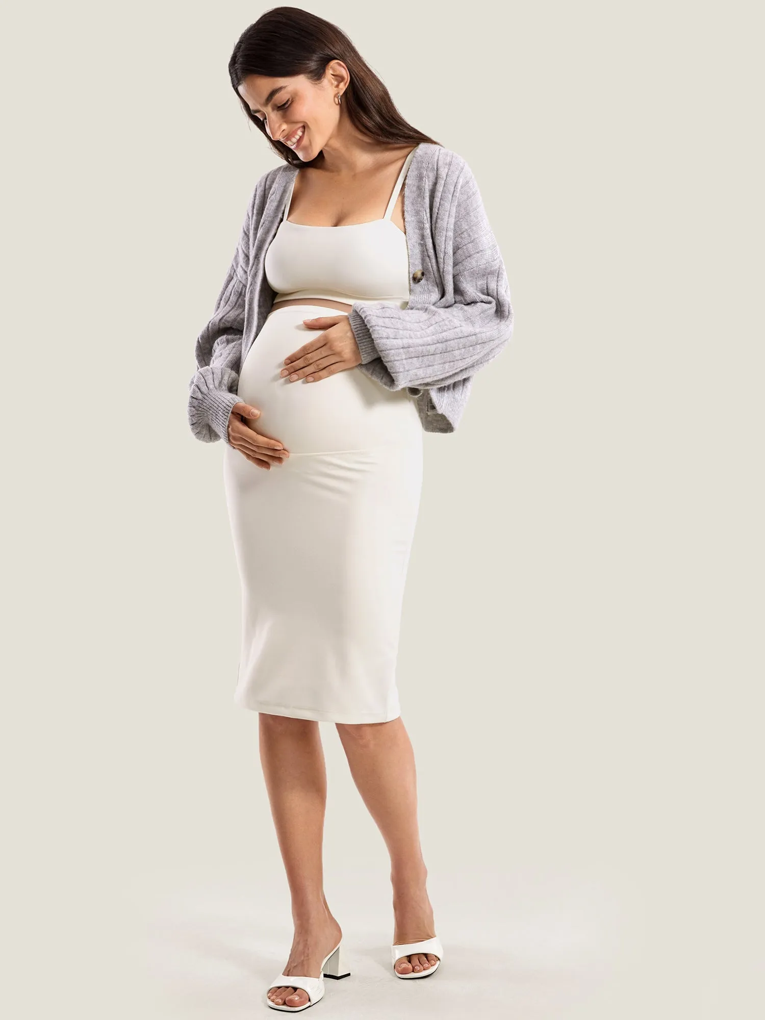 Natrelax® Maternity High Waisted Midi Skirts