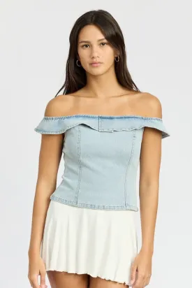 OFF SHOULDER BUSTIER TOP WITH BACK ZIPPER KESLEY COTTON TOP WOMENS FASHION