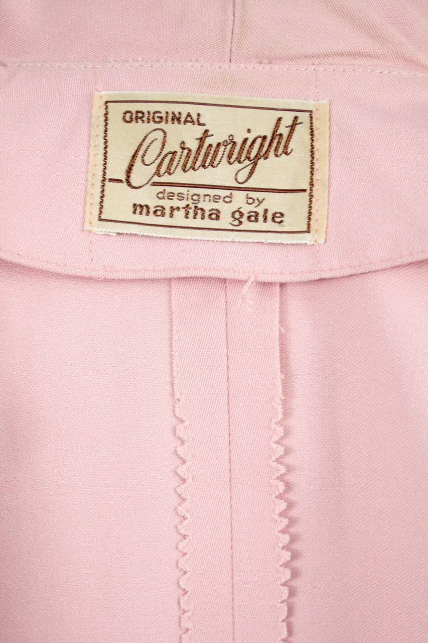 ON HOLD // 1940s Martha Gale Vintage Pink Skirt Suit w/ Beading