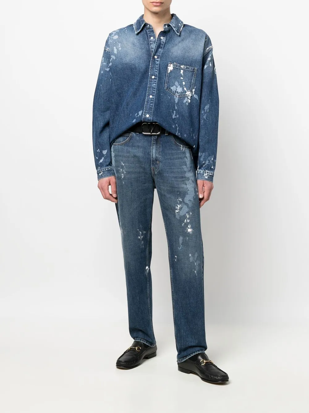 Painter-Wash Straight Jeans