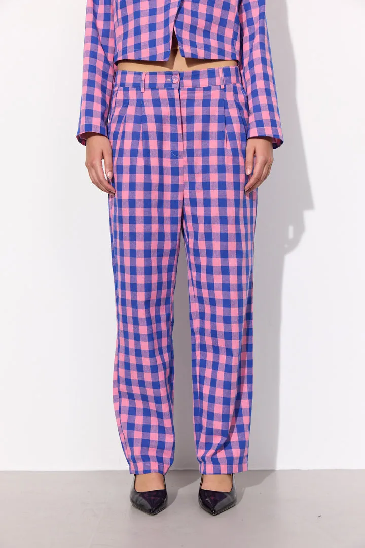 Pamela trousers - Pink Checked