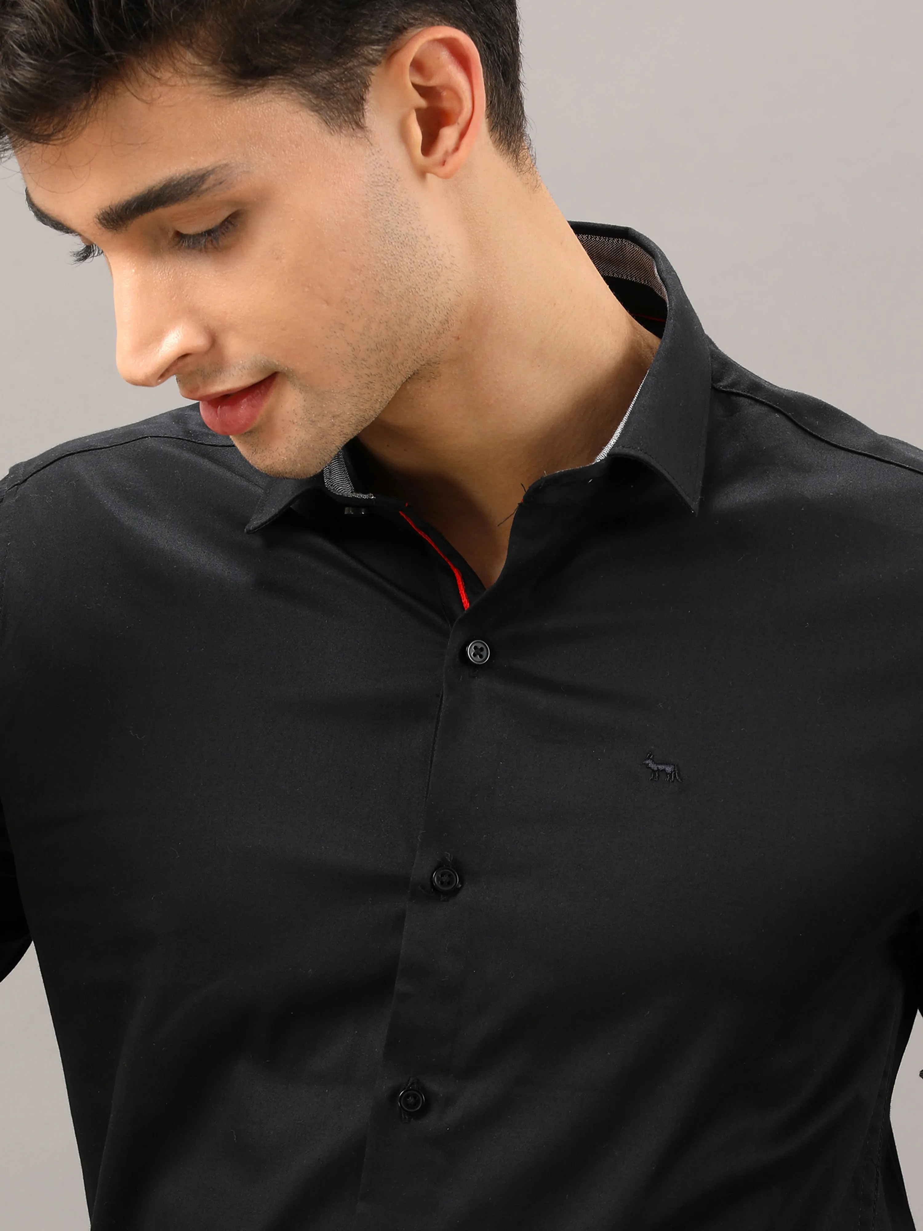 Plain Black Shirt Full Sleeve