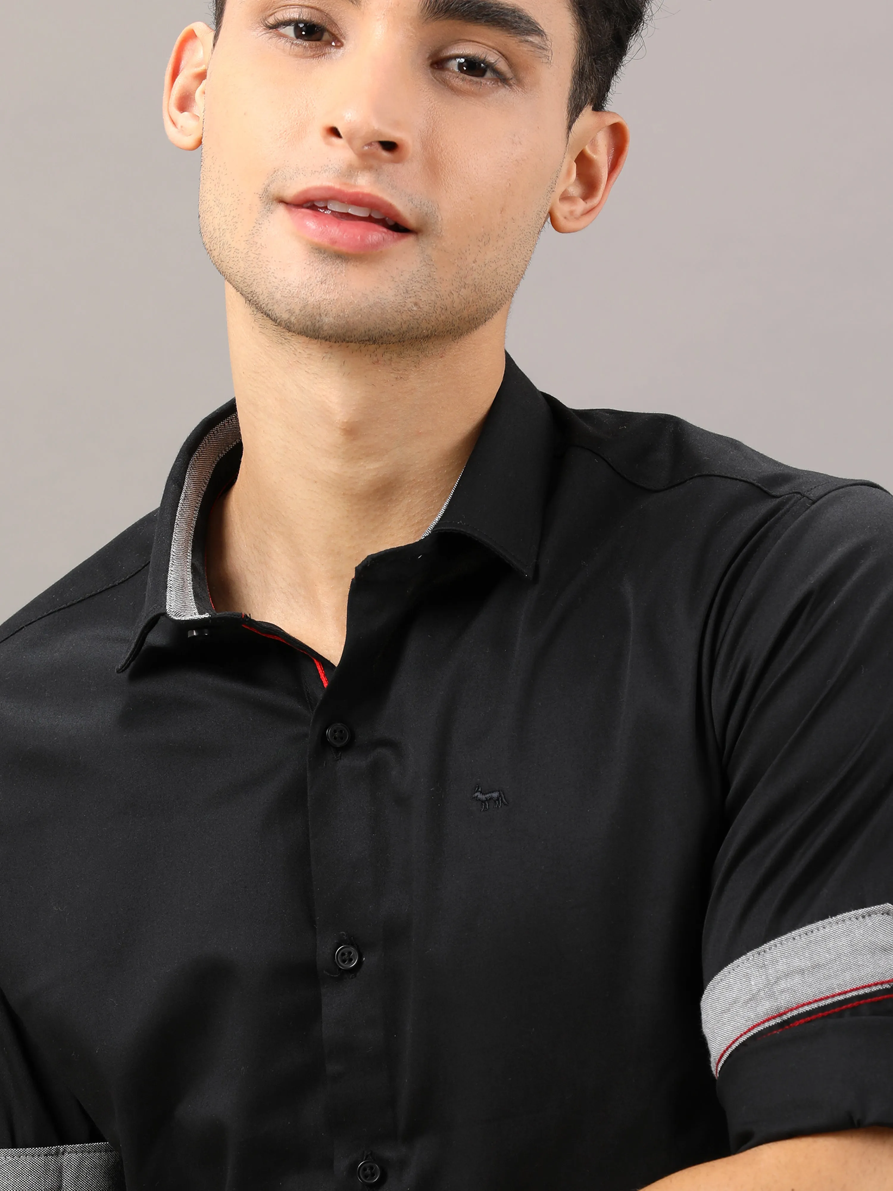 Plain Black Shirt Full Sleeve